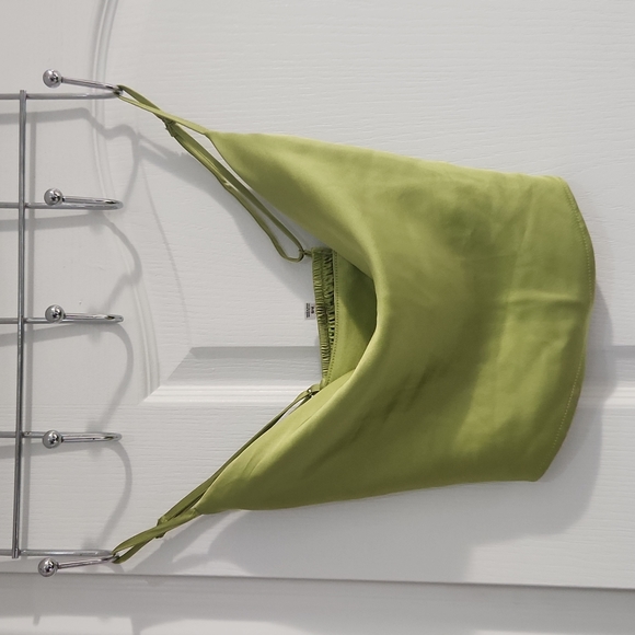 Steffa Satin Cowl Hankerchief Cami in Fern Green - Picture 4 of 5